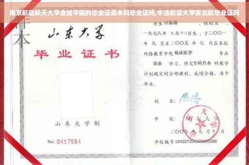 南京航空航天大学金城学院的毕业证是本科毕业证吗,中法航空大学发北航毕业证吗