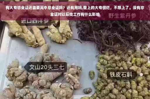 有大专毕业证还需要高中毕业证吗？还有用吗,我上的大专很烂，不想上了。没有毕业证对以后找工作有什么影响