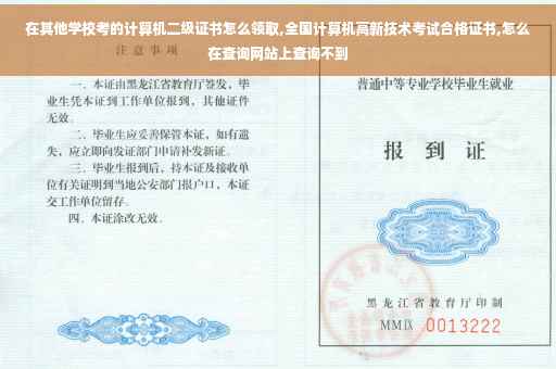 在其他学校考的计算机二级证书怎么领取,全国计算机高新技术考试合格证书,怎么在查询网站上查询不到