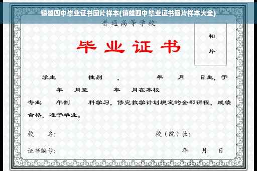 镇雄四中毕业证书图片样本(镇雄四中毕业证书图片样本大全)