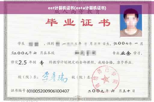 ost计算机证书(osta计算机证书)