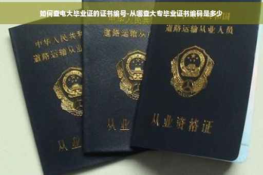 如何查电大毕业证的证书编号-从哪查大专毕业证书编码是多少