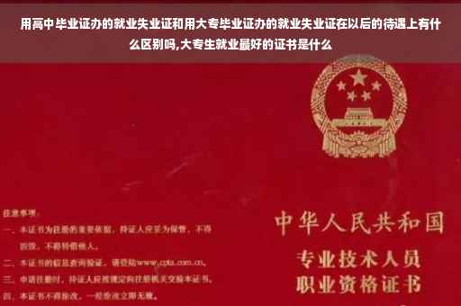 用高中毕业证办的就业失业证和用大专毕业证办的就业失业证在以后的待遇上有什么区别吗,大专生就业最好的证书是什么