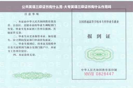 公共英语三级证书有什么用-大专英语三级证书有什么作用吗