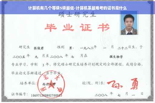 计算机有几个等级5级最低-计算机系最难考的证书是什么
