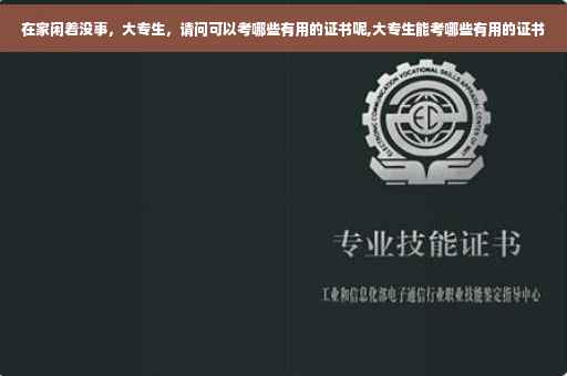 在家闲着没事，大专生，请问可以考哪些有用的证书呢,大专生能考哪些有用的证书