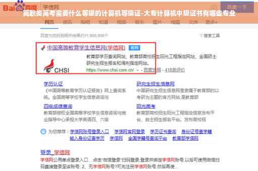 高职类高考需要什么等级的计算机等级证-大专计算机中级证书有哪些专业