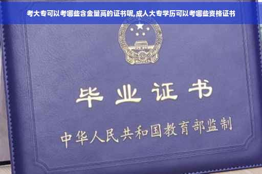 考大专可以考哪些含金量高的证书呢,成人大专学历可以考哪些资格证书