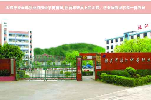 大专毕业当年职业资格证书有用吗,职高与普高上的大专，毕业后的证书是一样的吗