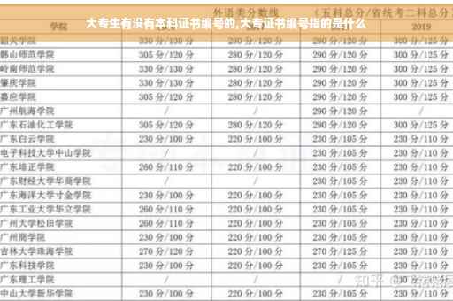 大专生有没有本科证书编号的,大专证书编号指的是什么