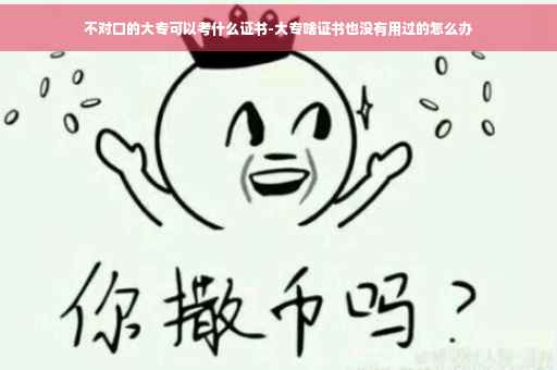 不对口的大专可以考什么证书-大专啥证书也没有用过的怎么办