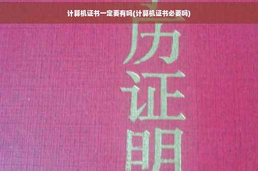 计算机证书一定要有吗(计算机证书必要吗)