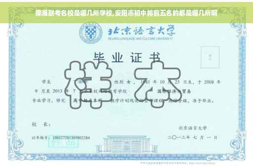 豫湘联考名校是哪几所学校,安阳市初中排前五名的都是哪几所啊