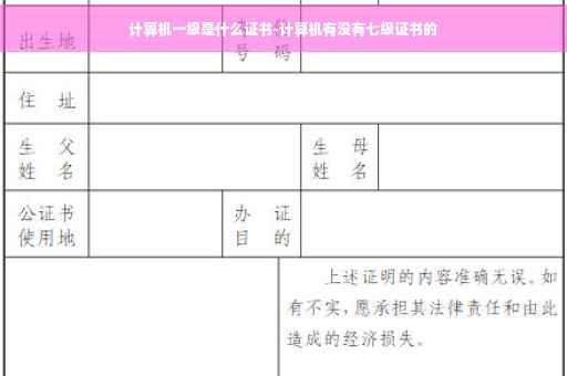 计算机一级是什么证书-计算机有没有七级证书的