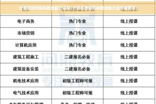 计算机培训机构职业能力证书(计算机培训机构职业能力证书有用吗)