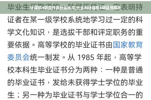 计算机4级操作员什么水平,什么叫计算机5级证书图片