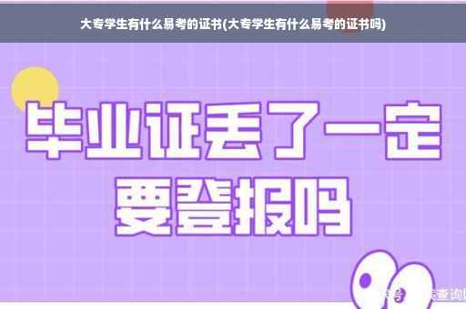 大专学生有什么易考的证书(大专学生有什么易考的证书吗)