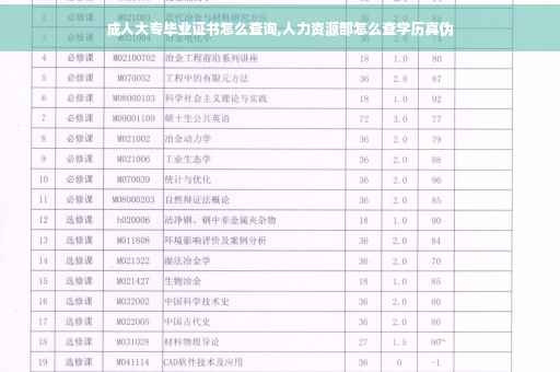 成人大专毕业证书怎么查询,人力资源部怎么查学历真伪