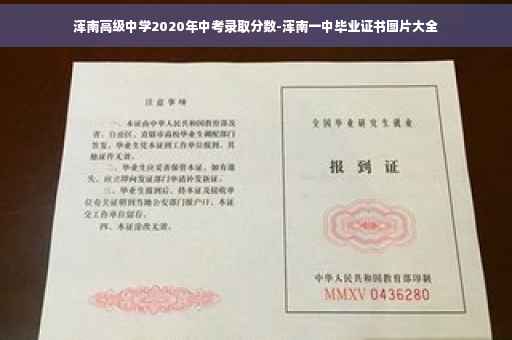 浑南高级中学2020年中考录取分数-浑南一中毕业证书图片大全