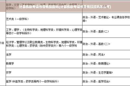 计算机软考证书带有技能吗(计算机软考证书带有技能吗怎么考)