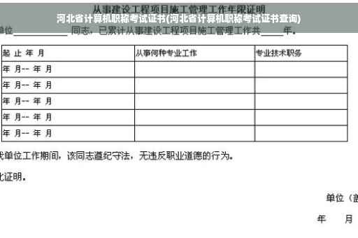 河北省计算机职称考试证书(河北省计算机职称考试证书查询)