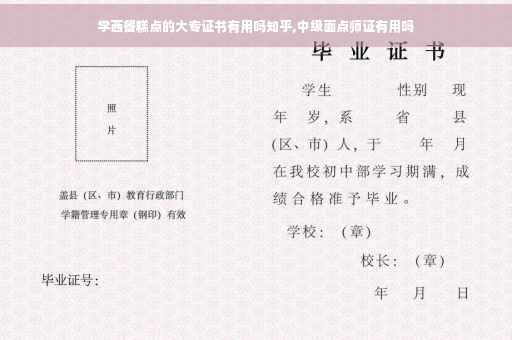 学西餐糕点的大专证书有用吗知乎,中级面点师证有用吗