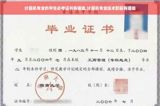 计算机专业的学生必考证书有哪些,计算机专业技术职称有哪些