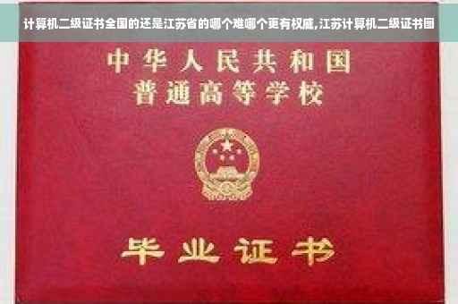 计算机二级证书全国的还是江苏省的哪个难哪个更有权威,江苏计算机二级证书图