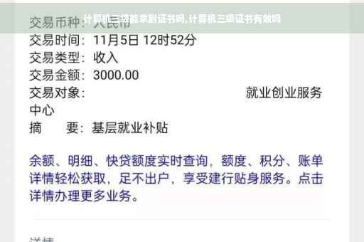 计算机三级能拿到证书吗,计算机三级证书有效吗