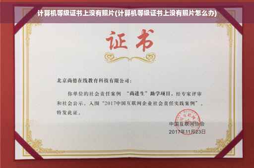 计算机等级证书上没有照片(计算机等级证书上没有照片怎么办)