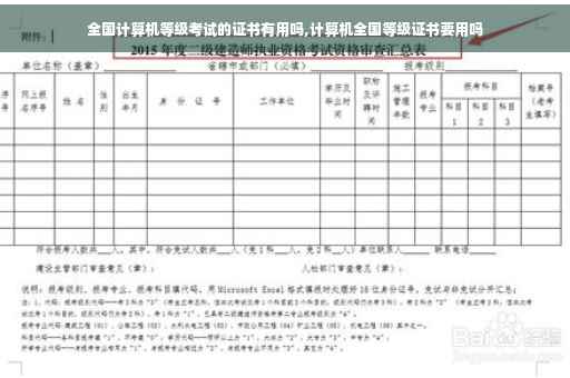 全国计算机等级考试的证书有用吗,计算机全国等级证书要用吗