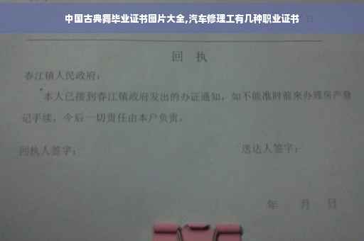 中国古典舞毕业证书图片大全,汽车修理工有几种职业证书