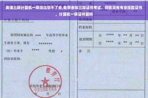 英语三级计算机一级没过毕不了业,我想参加三加证书考试，但我没有专业技能证书，计算机一级证书算吗