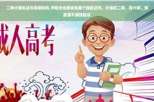 二级计算机证书是啥样的,学校毕业要求有两个技能证书，计算机二级，四六级，到底算不算技能证