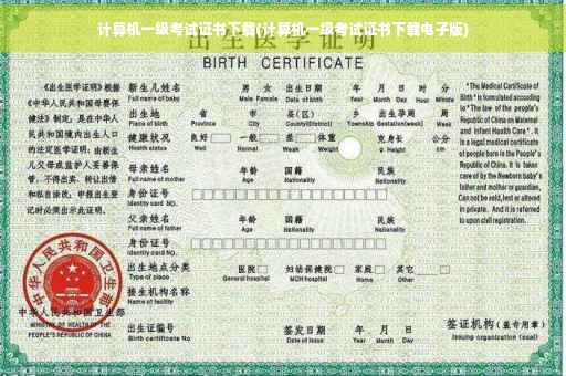 计算机一级考试证书下载(计算机一级考试证书下载电子版)