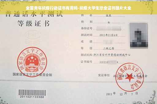 全国青年抗疫行动证书有用吗-抗疫大学生毕业证书图片大全