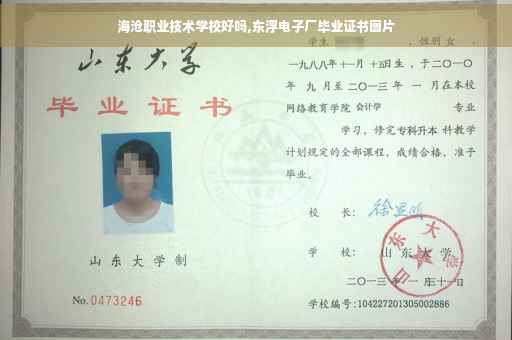 海沧职业技术学校好吗,东浮电子厂毕业证书图片
