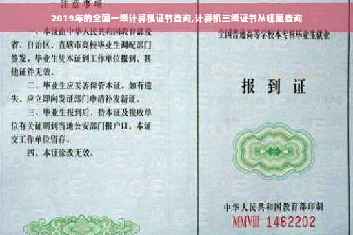 2019年的全国一级计算机证书查询,计算机三级证书从哪里查询