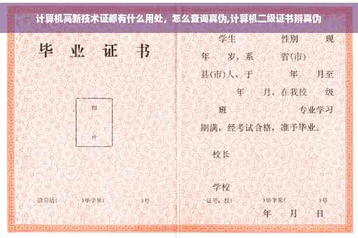 计算机高新技术证都有什么用处，怎么查询真伪,计算机二级证书辨真伪