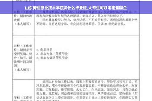 山东劳动职业技术学院发什么毕业证,大专生可以考哪些国企