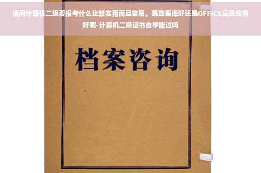 请问计算机二级要报考什么比较实用而且容易，是数据库好还是OFFICE高级应用好呢-计算机二级证书自学能过吗