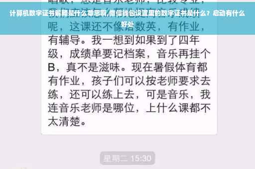 计算机数字证书解释是什么意思啊,微信钱包设置里的数字证书是什么？启动有什么好处