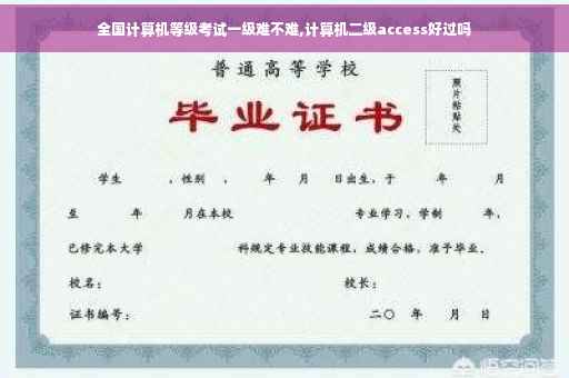 全国计算机等级考试一级难不难,计算机二级access好过吗