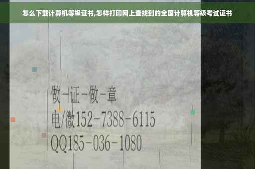 怎么下载计算机等级证书,怎样打印网上查找到的全国计算机等级考试证书
