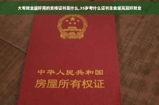 大专就业最好用的资格证书是什么,35岁考什么证书含金量高且好就业