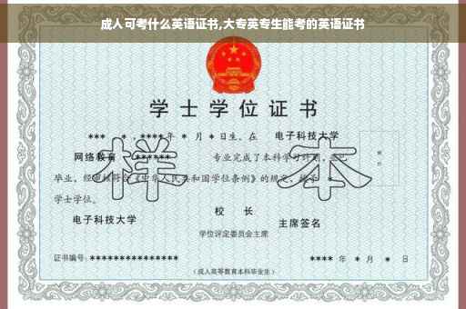 成人可考什么英语证书,大专英专生能考的英语证书