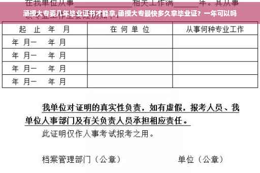 涵授大专要几年毕业证书才能拿,函授大专最快多久拿毕业证？一年可以吗
