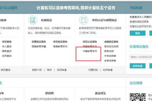 计算机可以直接考四级吗,四级计算机五个证书