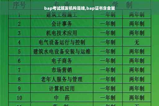 bap考试颁发机构是啥,bap证书含金量 bap考试颁发机构是啥,bap证书含金量