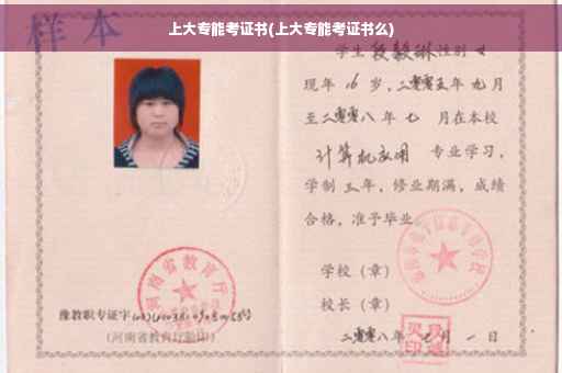 上大专能考证书(上大专能考证书么)